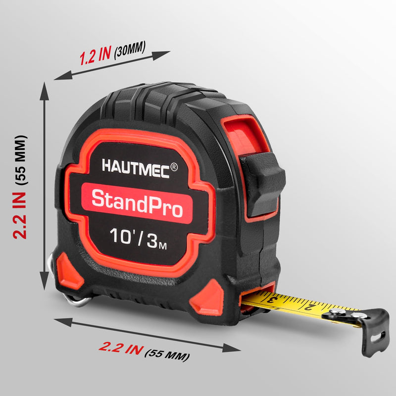HAUTMEC 3pc Small Mini Tape Measure 10ft, Keychain Measuring, Metric and Imperial Scales, Retractable Pocket Measurement Suitable for Homeowners, HT0252