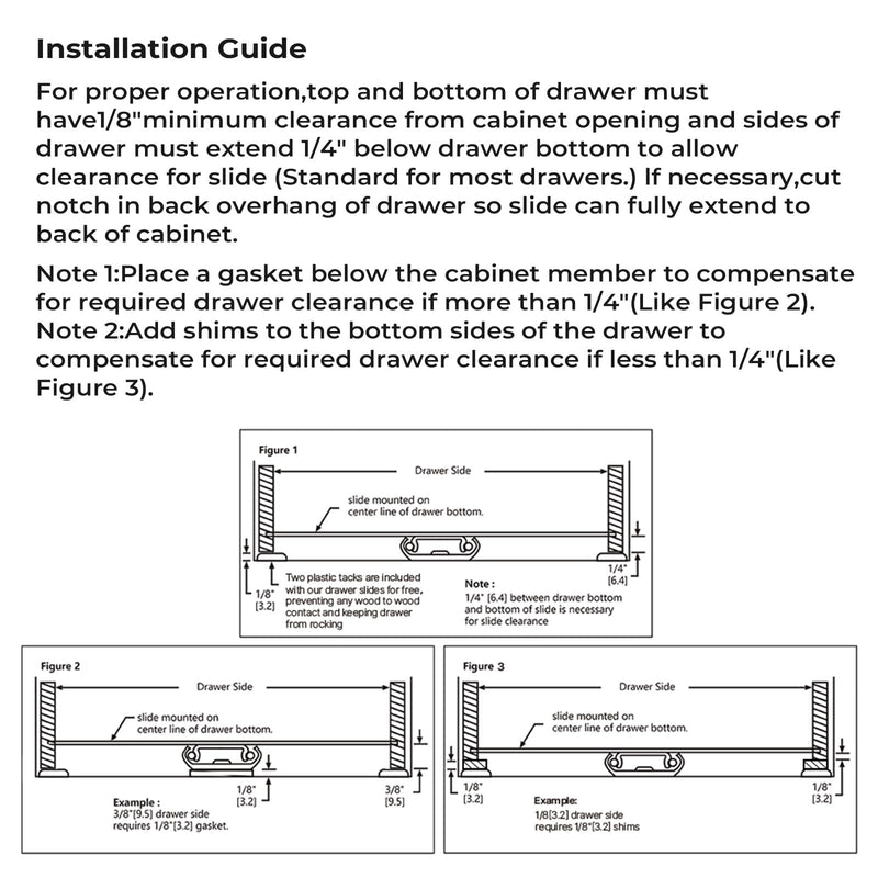 [Australia - AusPower] - LONTAN 2 Pcs Center Mount Drawer Slides Bottom Mount for Cabinet and Dresser 16 Inch Heavy Duty Drawer Rails 10.74" Extension Glide Track 