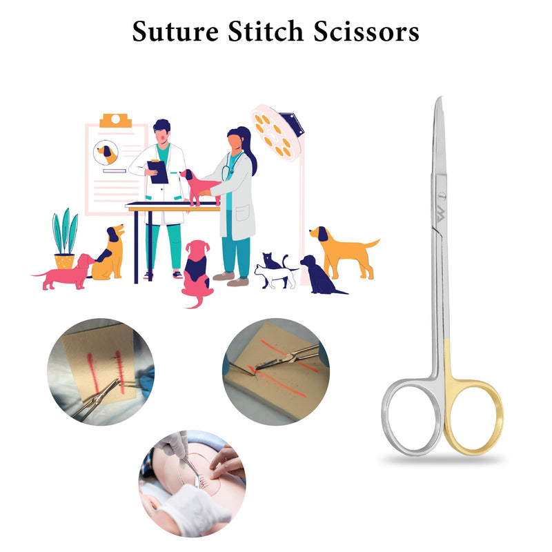 [Australia - AusPower] - Premium Quality Suture Scissors with extra Fine Sgarpness (13 CM) 13 CM 