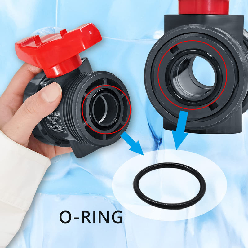 [Australia - AusPower] - PVC Union Ball Valve, 3/4" Inch (DN20) True Union Full Flow Ball Valve, ASTM EPDM O-ring, Slip Socket Ball Valve with Full Port for Water System 3/4inch-1Pc 