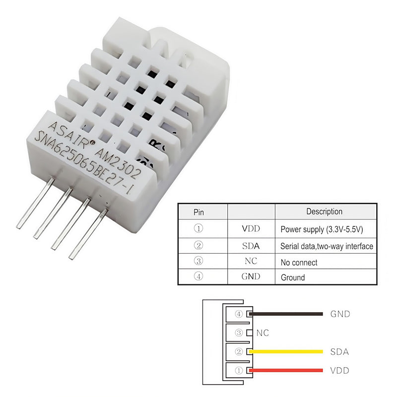 [Australia - AusPower] - 2PCS DHT22 AM2302 Digital Temperature and Humidity Sensor Temp Humidity Digital Measurement Module with 4Pin Jumper Cables 