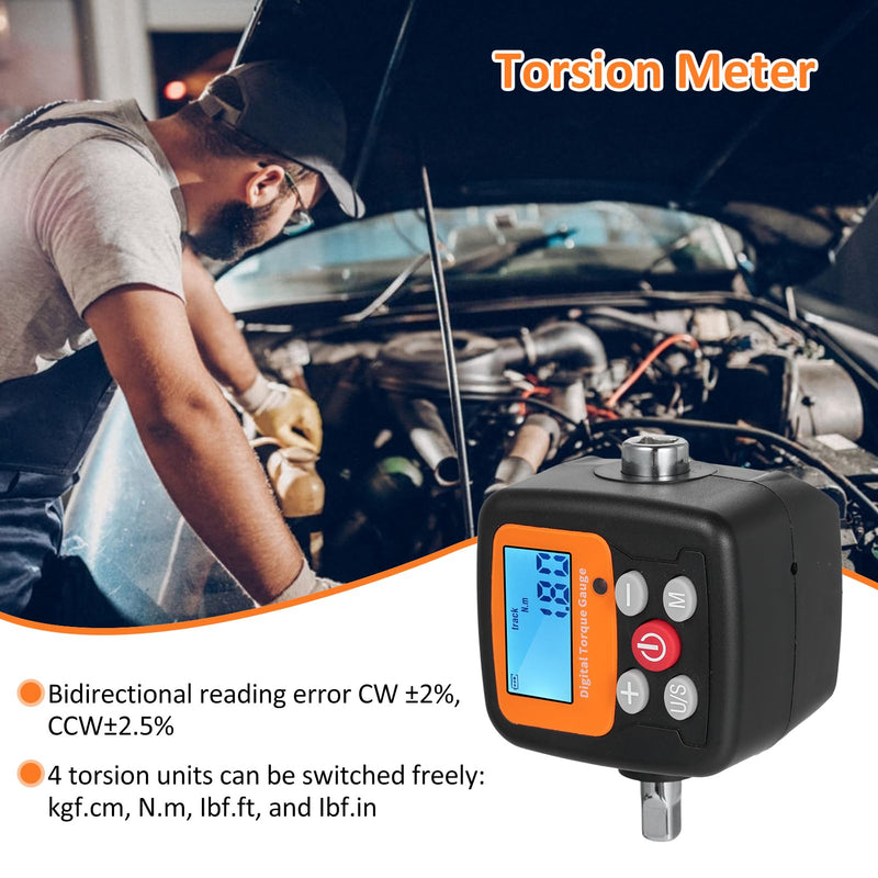[Australia - AusPower] - ENGC-30 Digital Display Torque Meter 1/2'' to 1/4'' Adapters High Accuracy 4 Torque Units Backlit Display Perfect for tomotive Bike Motorcycle DIY & Home s ENGC-30 