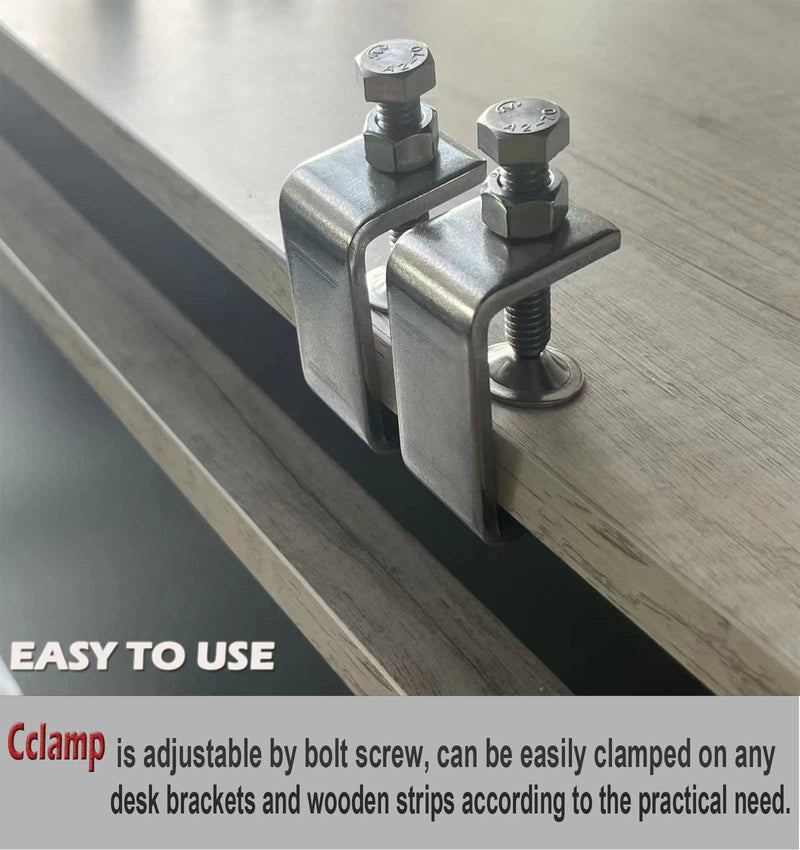 [Australia - AusPower] - C Clamps Heavy Duty Stainless Steel - Small Metal Clamps With Screws, Wide Jaw Opening Tiger Clamp For Woodworking , Clamps for Crafts (2pcs) 45mm 