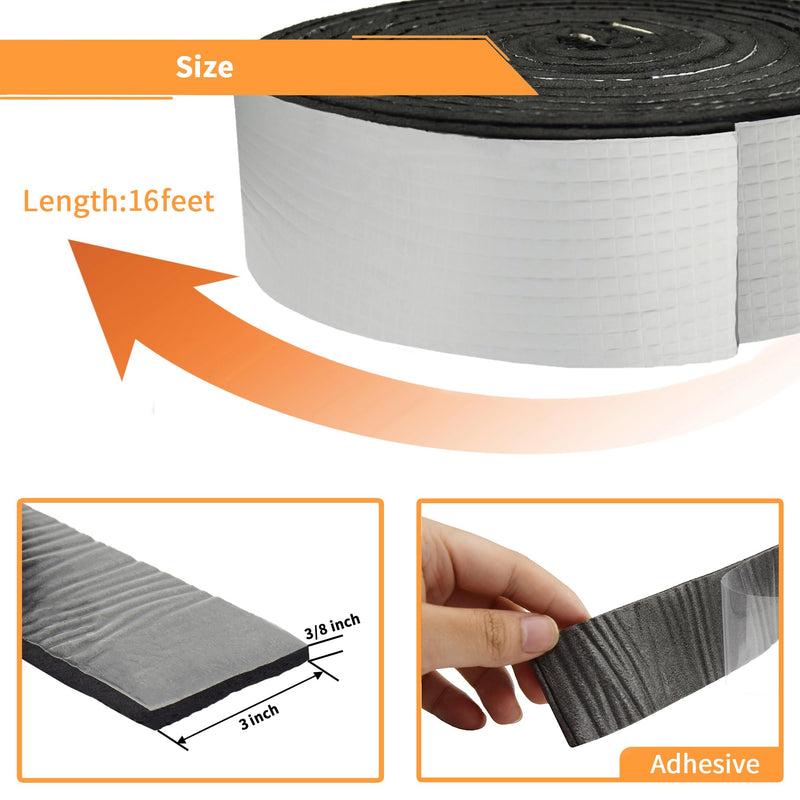 DOBTIM Foam Foil Pipe Insulation Wrap, Reflective Foil Insulation Tape Self Adhesive with High Resilience for Pipe Insulation Wrap 16 Ft Long x 2 Inch Wide x 3/8 Inch Thick 2" x 3/8"x 16'