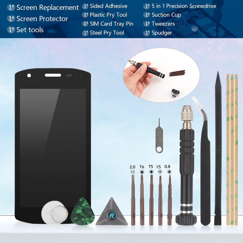 YWLRONG for Zebra TC21 Screen Replacement for Zebra TC21 TC210K TC26 Display Touch Screen Digitizer for Handheld Barcode Scanner Assembly Replacement with Tools（with Camera Cutout ）