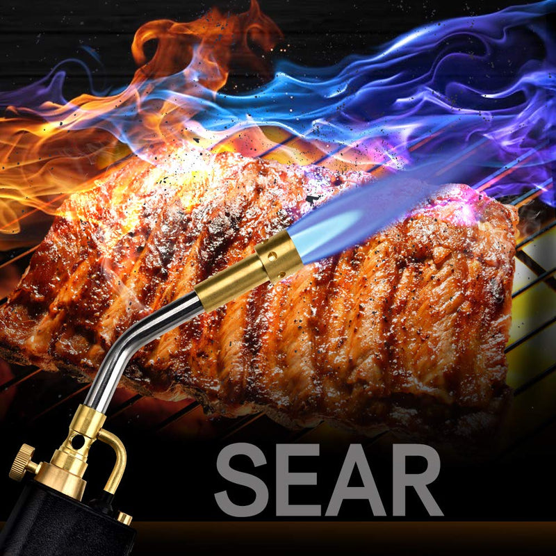 SEAAN Propane Torch Head with 3 Nozzles, Trigger Start Mapp/Map Propane Gas Torch W/Push Button Igniter, Welding Torch Head for MAPP, MAP/PRO Fuel Cylinder