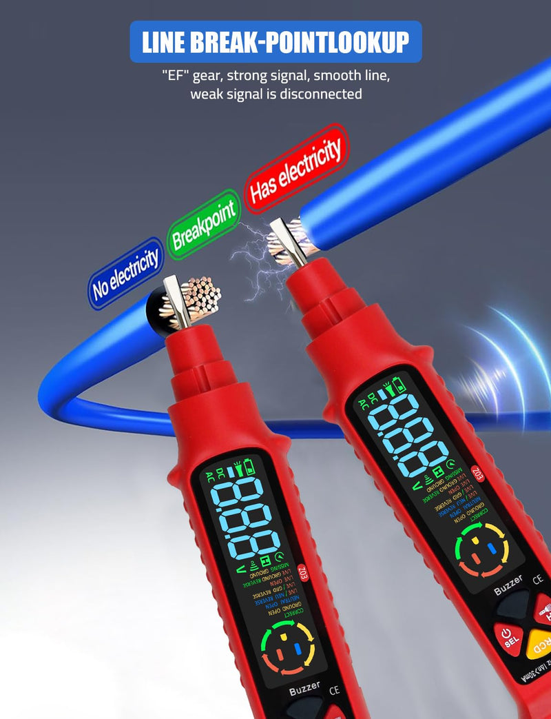 [Australia - AusPower] - FROGBRO 2-in-1 Voltage Tester & Outlet Tester, Dual Range AC 2-440V 50Hz-60Hz with LCD Display, Circuit Breaker Finder & Tracer Kit for Accurate Electrical Detection（No Batteries Included） 