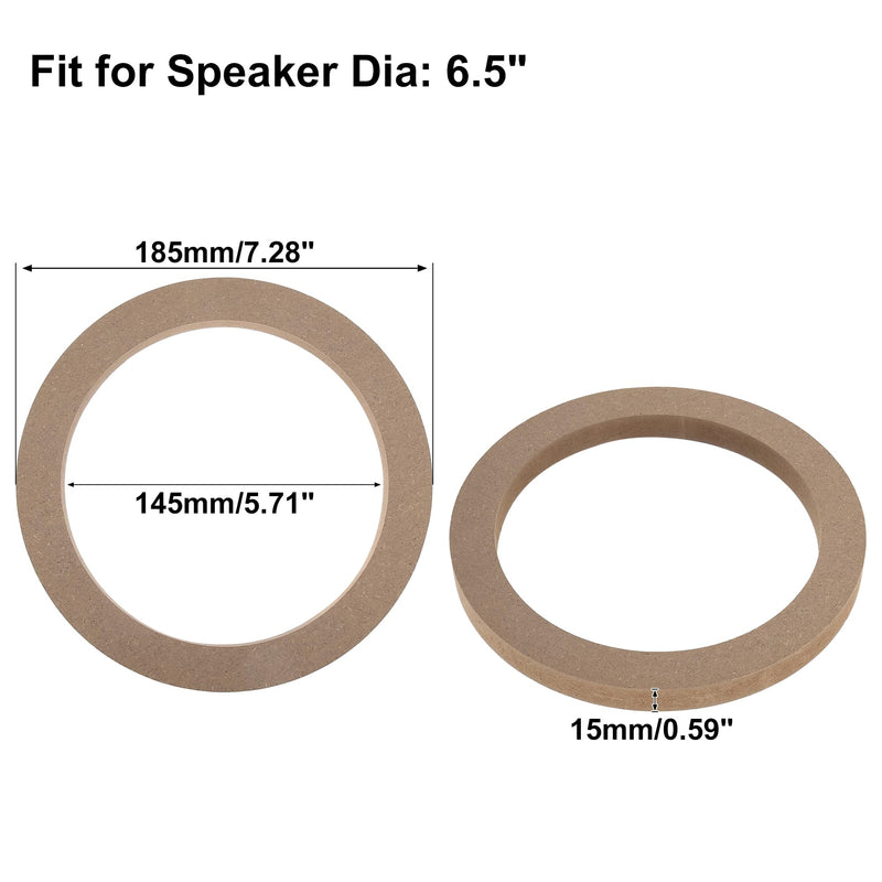 [Australia - AusPower] - X AUTOHAUX 4 Pcs 6.5" Universal Wooden Car Speaker Subwoofer Mounting Spacer Rings Adapter Bracket Holder Plate 