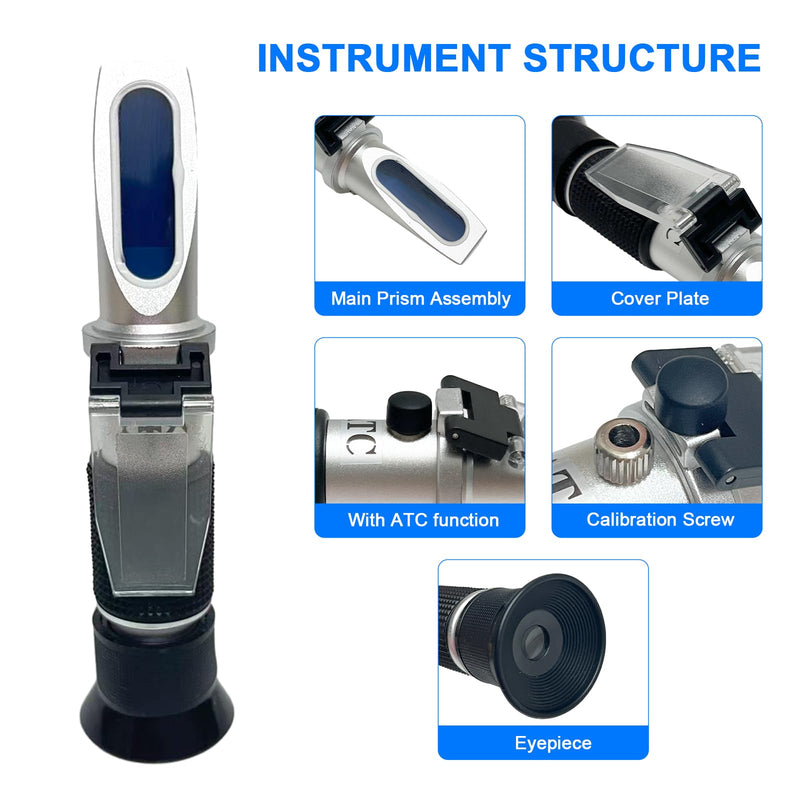 [Australia - AusPower] - 3-in-1 Digital Alcohol Refractometer Kit for Home Brewers | Measures Brix (0-40%), Alcohol (0-25%), Baume (0-20%) | ATC for Beer, Wine, Mead & Grape Must Sugar Content 