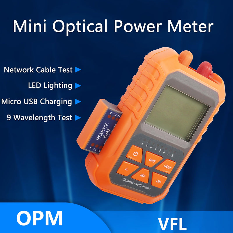[Australia - AusPower] - SinLoon Fiber Optic Power Meter, Fiber Optic Tester, Portable Network Cable Tester, FC/SC/ST, Universal Interface, Fiber Optic Tester, 2MW, Visual Fault Location, LED Lighting, OPM/VFL 