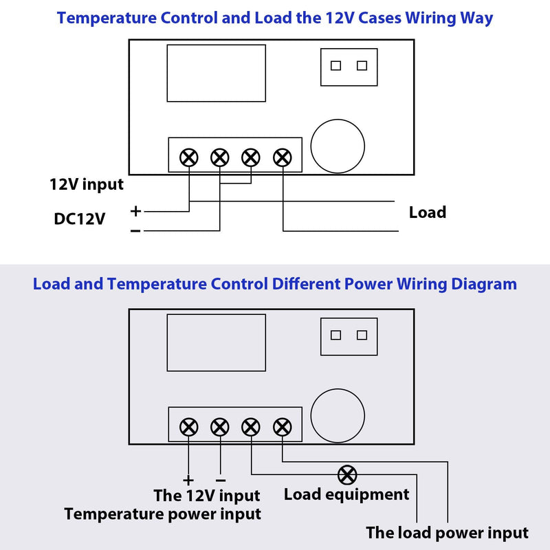 Weewooday 4 Pcs 12v Electronic Temperature Controller Programmable -50 to 110°C Heating/Cooling Thermostat Control Switch Module Ntc Waterproof Sensor Probe Dual Color LED Display Monitor