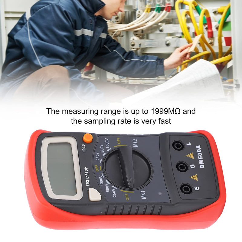 [Australia - AusPower] - BM500A 250V/500V/1000V Electronic Megohmmeter, Digital Insulation Resistance Meter Megohmmeter 