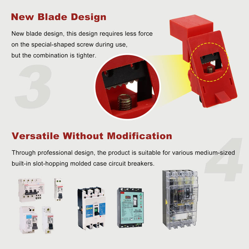 [Australia - AusPower] - Circuit Breaker Lockout Device,10Pcs for 120/277 Clamp-on Electrical Single Pole Breaker for Loto Station Lock Out Tag Out Kit Medium | 120/277V | Clamp-on | 10 pcs 