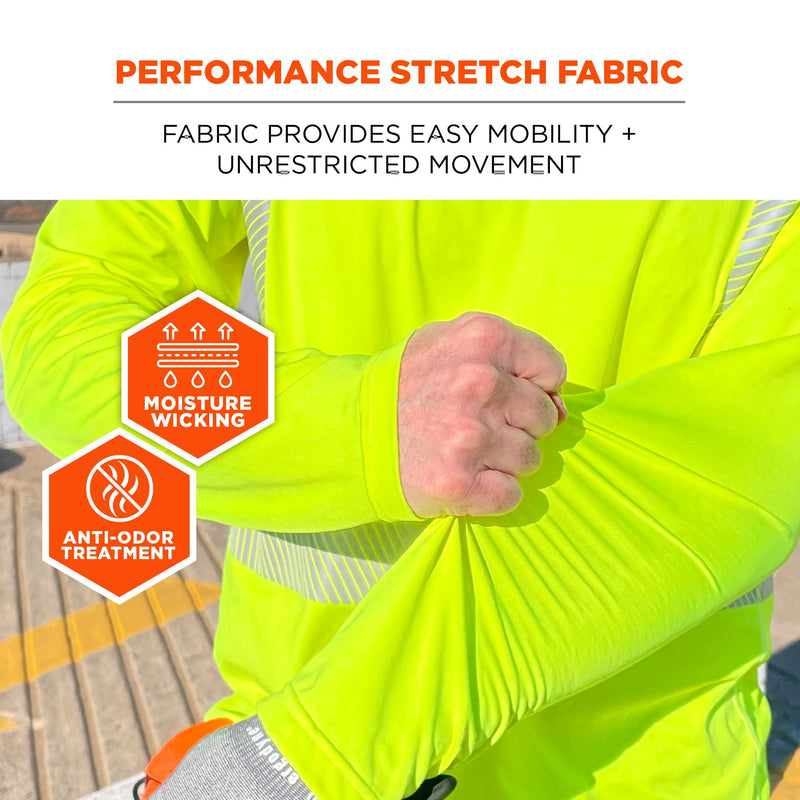 Ergodyne Chill Its 6688 Hi Vis Reflective Shirt, Class 2, Cooling Sun Shirt with UV Protection Lime 3X-Large
