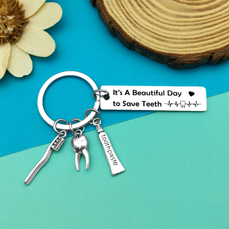 [Australia - AusPower] - Dentist Gifts Dentist Keychain Gifts for Men Women Funny Dental Hygienist Gifts Dentist Assistant Jewelry Keyring Dentist Graduation Gift Dental Student Gift Nurse Dentist Office Orthodontist Gift 