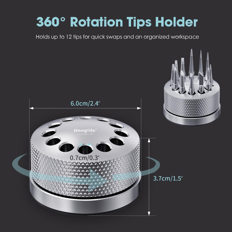 HANGLIFE ET Soldering Iron Tips with Tips Holder for Weller WE1010NA WES51/50 WESD51 WCC101 PES51/50 WEP70 LR21 and More Soldering Stations/Irons – Replacement Solder Tips for Weller Welding Equipment 12pcs+holder