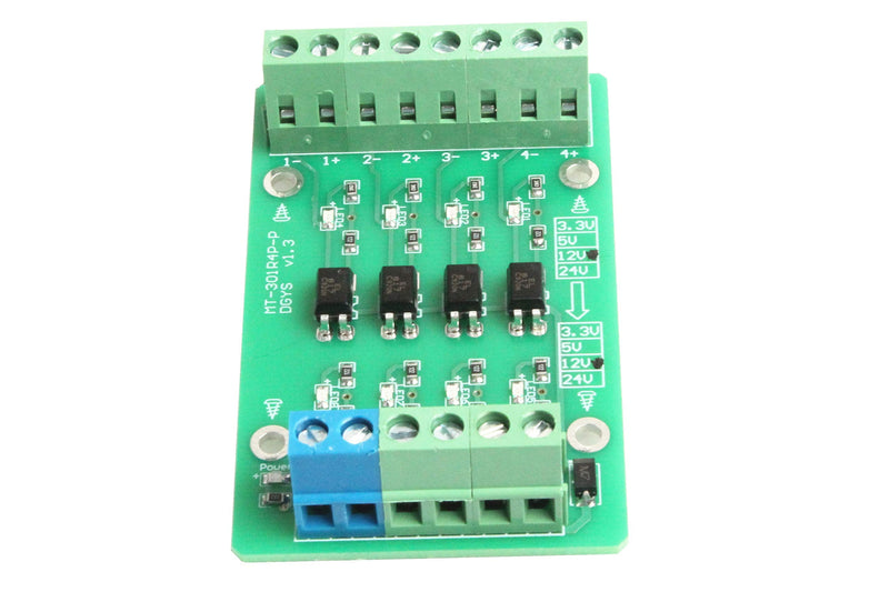 [Australia - AusPower] - NOYITO 4-Channel Optocoupler Photoelectric Isolator Module Level Voltage Converter Module PLC Signal Converter Module PNP NPN to NPN (12V to 3.3V) 12V to 3.3V 