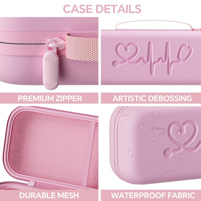 [Australia - AusPower] - Stethoscope Case for 3M Littmann Classic III, Cardiology IV, MDF, EKO - Nurse Gifts for Women, Nursing Student Gifts, Pink 