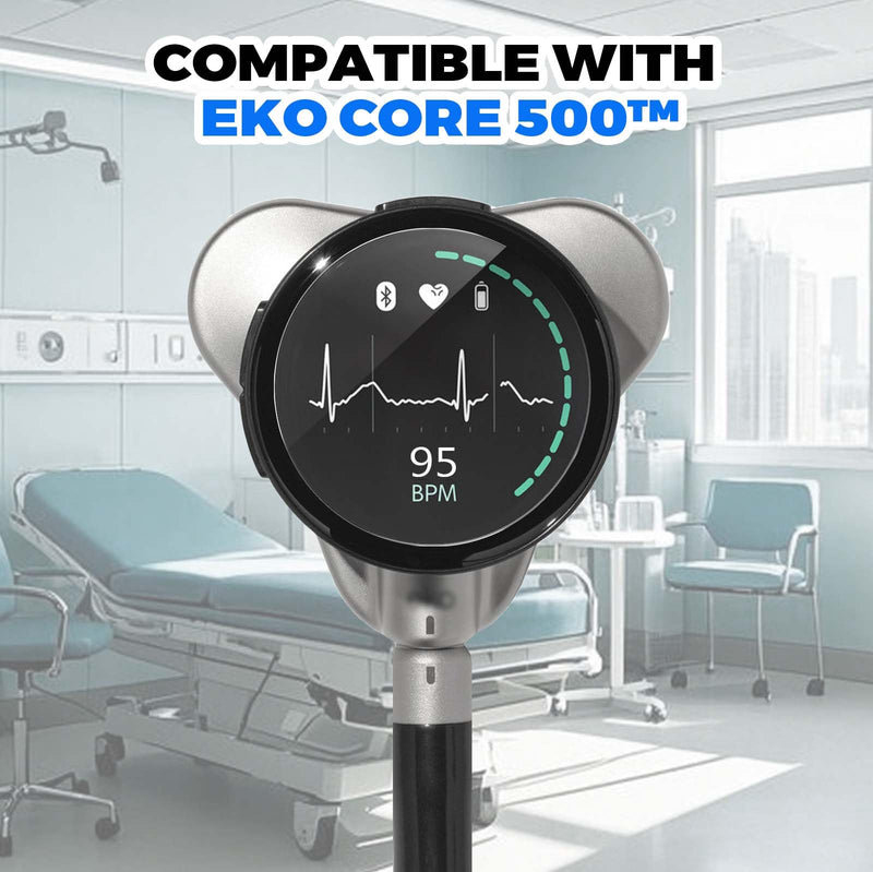 [Australia - AusPower] - 2 Pack Tempered Glass Screen Protector for EKO CORE 500™ Digital Stethoscope, 9H Hardness Bubble-Free Screen Protectors for EKO Stethoscope Accessories 