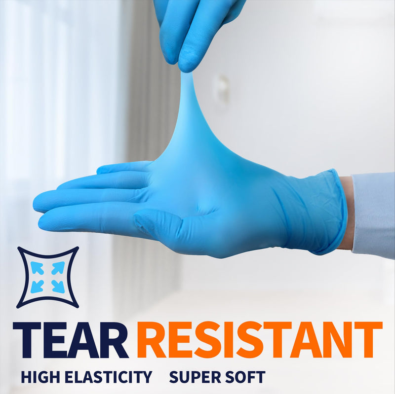 [Australia - AusPower] - Medical Nitrile Exam Gloves, Latex-Free & Powder-Free Non-Sterile Food Safe Cleaning Disposable Glove, 100 Pcs Blue (Large) 