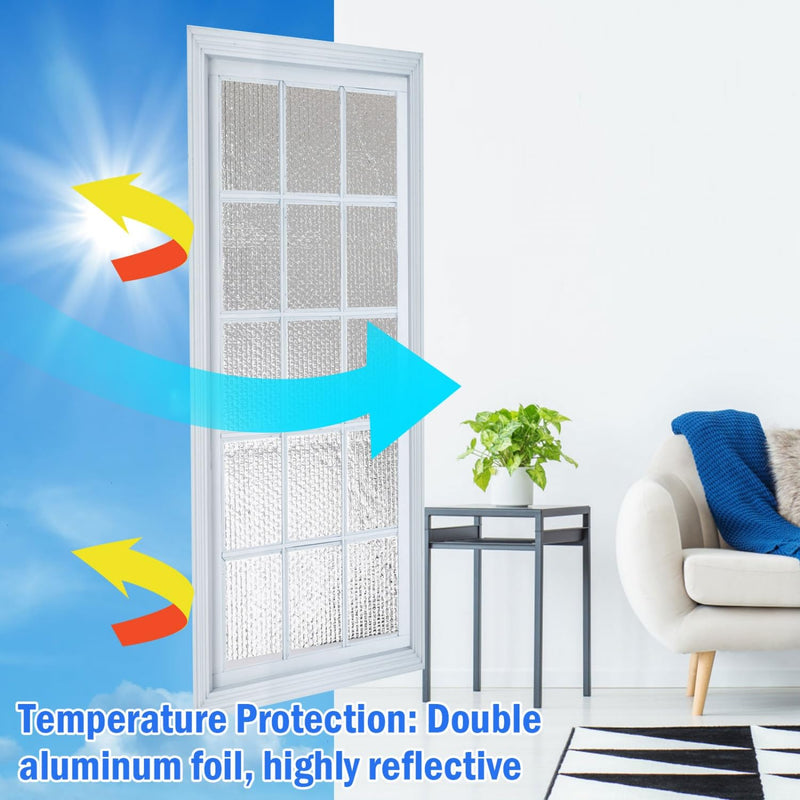YoleShy Double Reflective Insulation 48 in X 10 FT RV Window Insulation for Summer Heat Reflective Window Film for Roof, Car, Garage Doors 48in x 10ft