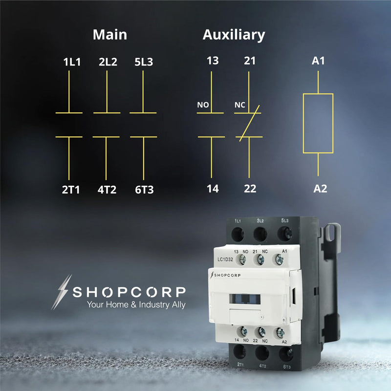 [Australia - AusPower] - 3 pole contactor 120v coil 30 Amp Normally Open IEC 660V Contactor Switch, Auxiliary 1NO/1NC –110-120VAC Coil, Lighting AC Contactor with Mounting Base for DIN Rail - 1 Pack 