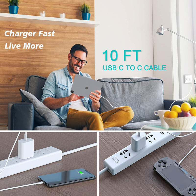 [Australia - AusPower] - iPad Fast Charger, 20W iPad Pro Charger with 10FT iPhone 15 Charging Cable for iPhone 15/15 Pro/15 Pro Max/15 Plus, iPad 10th, iPad Air 5/4th, iPad Mini 6th, iPad Pro 12.9/11 inch 2022/2021/2020/2018 