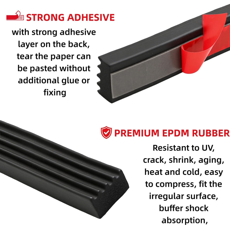 Covzoe 33FT Weather Stripping Seal Strip, Self-Adhesive EPDM Form Rubber Weatherproof Tape for Doors and Windows, Door Gap Filler Noise Insulation for Garage, RV, Truck, Auto, W:0.63", Th:0.37"