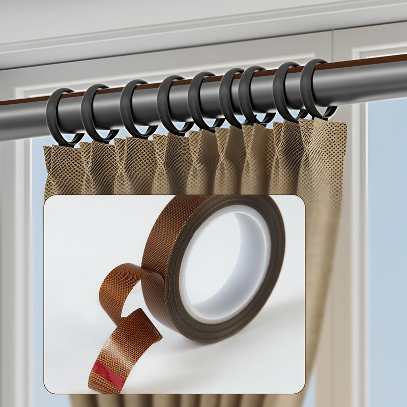 Low Friction Drawer Slide Tape - 2 Rolls 1/2" x33FT, Squeak Resistant & Abrasion Resistance Surface Protection Tape for Furniture, Tools,Wood,Drawer,Cabinet,Curtain(Brown) Brown