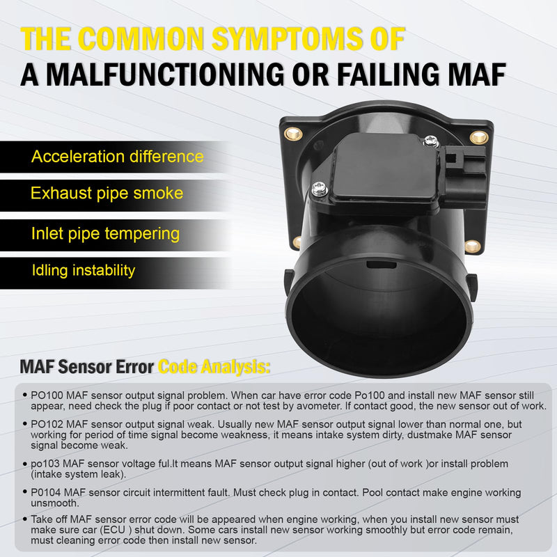 [Australia - AusPower] - Mass Air Flow Meter MAF Sensor for Ford Expedition F150 F250 F350 F450 F53 F550 Lobo Taurus 1999-2004 Lincoln Blackwood Navigator 1999-2003,Replaces F81F12B579BA XL3F12B579BA AFLS174 AFH8006 