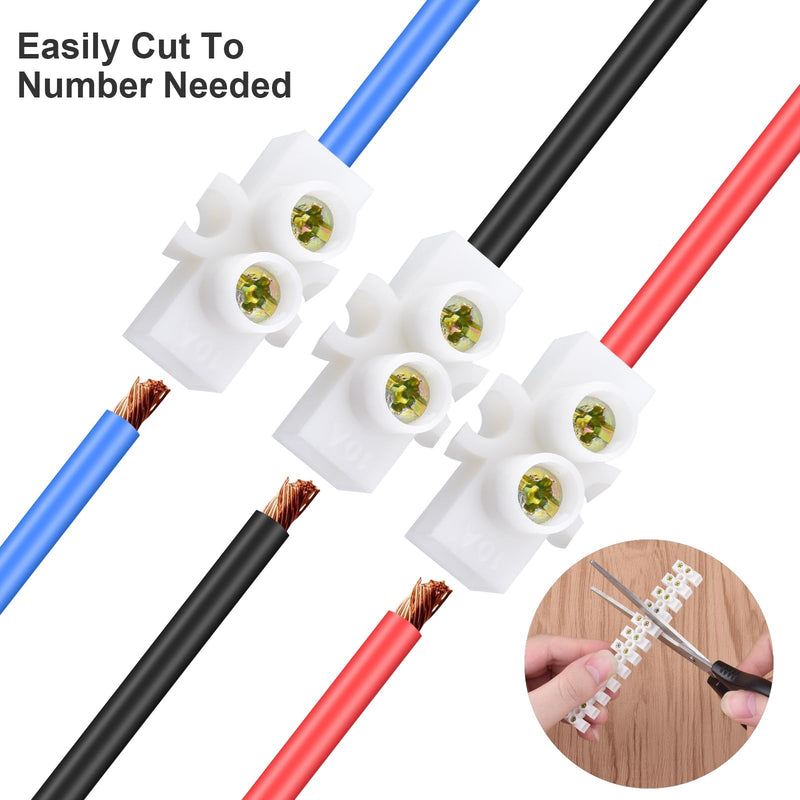 [Australia - AusPower] - ERKOON 10/20 Pack Terminal Block, 12-Position Dual Row Terminal Strip Screw Terminal Electric Barrier Block for Small Home Projects and Electrical 10Amp 360V (10) 