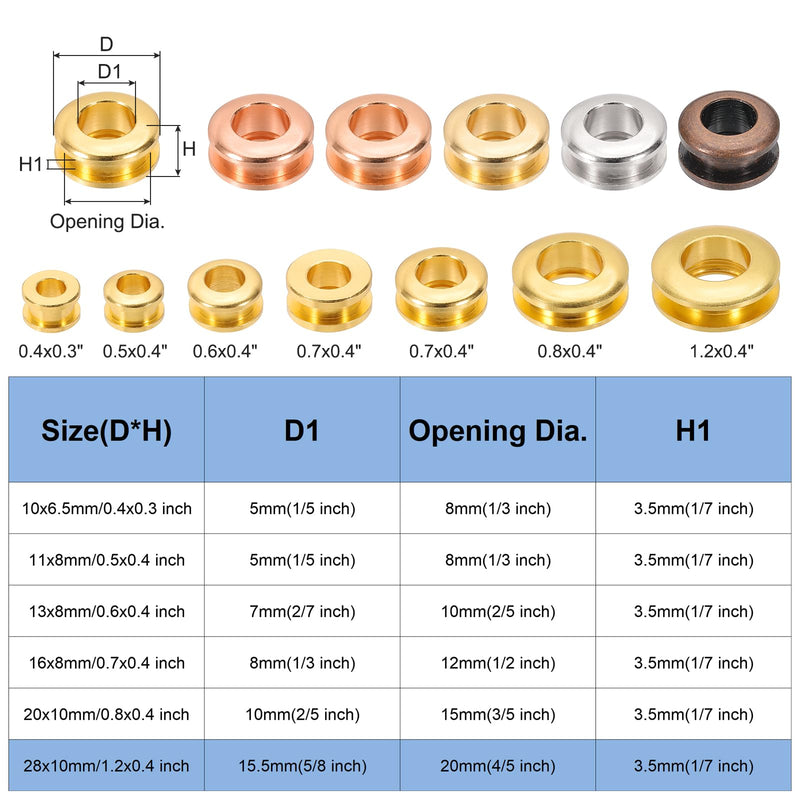 [Australia - AusPower] - PATIKIL 15.5mm(5/8 inch) Solid Brass Hole Eyelets, 20 Pcs Arc Surface Self Backing Grommets with Washer for Shoes Clothes Crafts Bag Leather Craft, Light Gold 15.5mm(5/8 inch) 