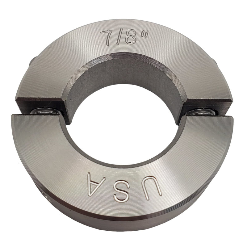 [Australia - AusPower] - 0.875" Bore Diameter - Clamping Two Piece Shaft Collar - 303 Stainless Steel (2 Pack) 0.875" Bore 2 