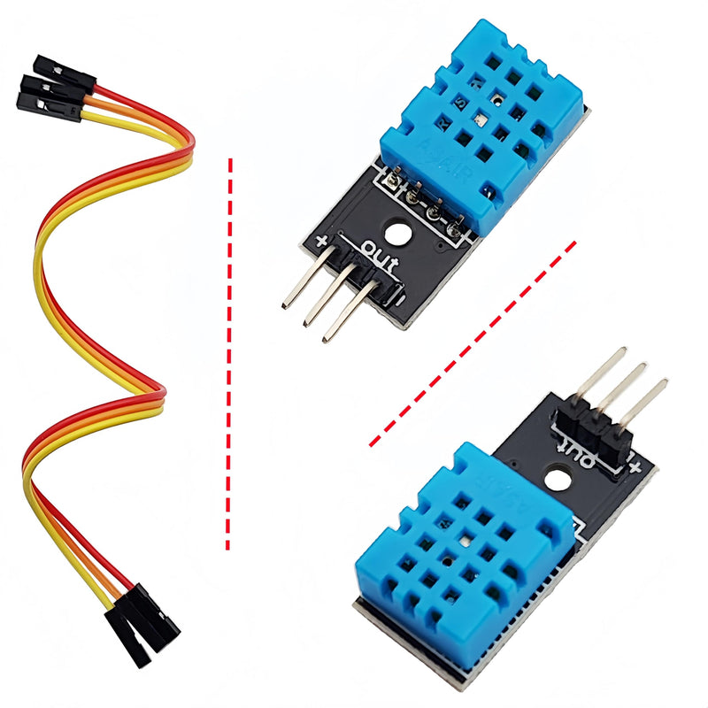 [Australia - AusPower] - 6PCS DHT11 Digital Temperature and Humidity Sensor Temp Humidity Digital Measurement Module with 3Pin Jumper Cables 