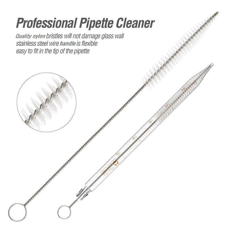 [Australia - AusPower] - 2Pcs Glass Graduated Dropper Pipette for Liquid Essential Oil, 10ml Lab Dropper Pipettes Transfer with Rubber Cap and 1Pc Cleaning Brush 2 pcs 