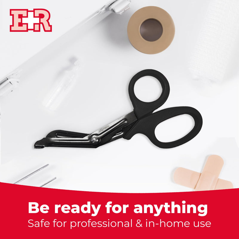 [Australia - AusPower] - Ever Ready First Aid Autoclavable Titanium Bonded Bandage Shears 7 1/4" Bent - Tactical Stealth Black (Tactical Black Single Pack) 1-Pack 
