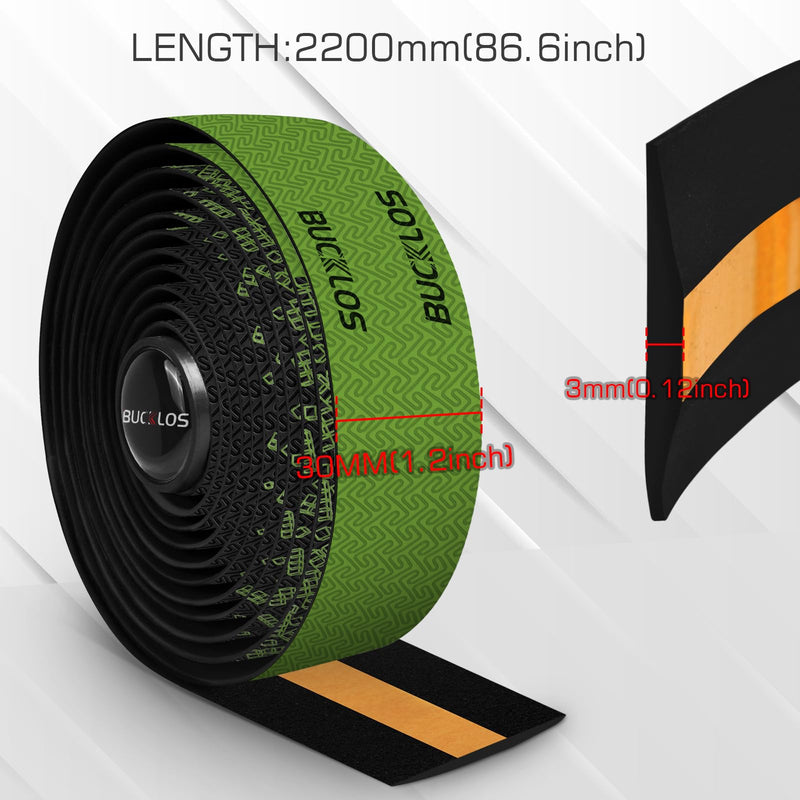 BUCKLOS Bike Handlebar Tape for Road Bike Comfortable Bicycle Handlebar Tape EVA Bike Bar Tape Grip 2 Pcs Bicycle Drop Bar Wraps Green