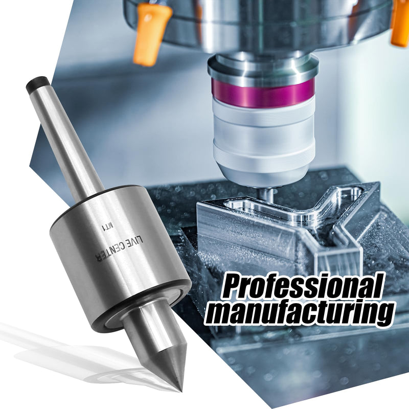 [Australia - AusPower] - MT1 Live Center, 60 Degree Morse Taper 1MT, 5000 Max RPM, Precision Lathe Medium Duty Live Tailstock Center for Triple Bearing Lathe Medium Duty CNC Work 