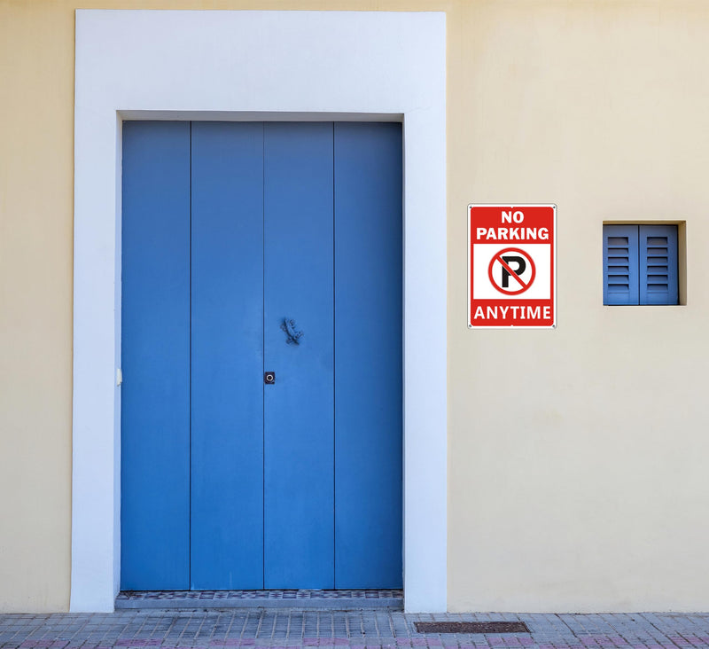 [Australia - AusPower] - No Parking Anytime Sign, No Parking Signs, (2 Pack) 10 x 14 Inches Large Reflective Aluminum Metal Warning Signage with Symbol for Indoor Outdoor Use Style D 