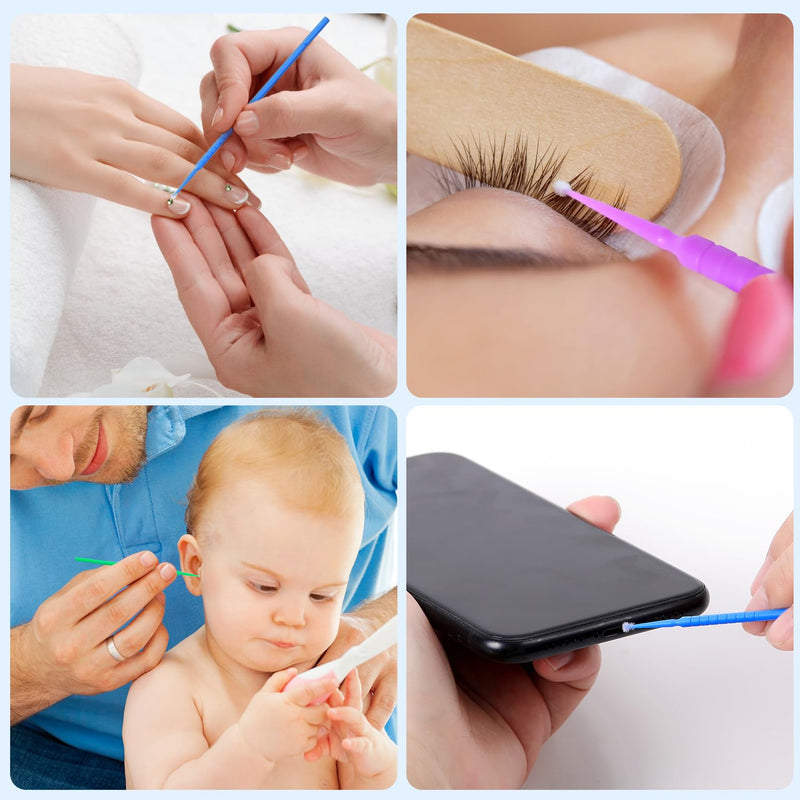 [Australia - AusPower] - JMU 400pcs Dental Micro Applicators Brushes Fine, Disposable Microswabs 2.0mm 400 