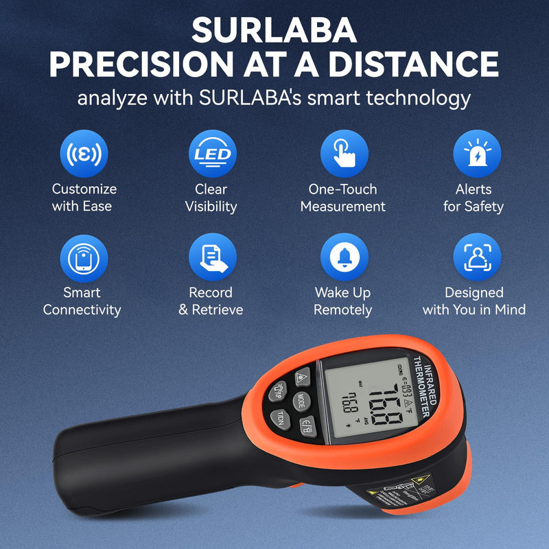 [Australia - AusPower] - Infrared Thermometer with Bluetooth, High Temp Thermometer Pyrometer IR Temperature Gun -58℉- 2732℉ (-50℃ to 1500℃),30:1 Distance Spot Ratio, Dual Laser and Flashlight（NOT for Human） XF-1500APP 