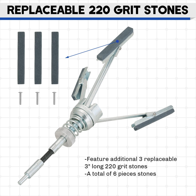 [Australia - AusPower] - Engine Cylinder Hone Tool | 2" to 6-1/2" Diameter Adjustable Deglazer with Extra 3PCS Stones 220 Grit Engine Cylinder Hone Adjustable Deglaze Set for Grinding Holes (3") 3" 