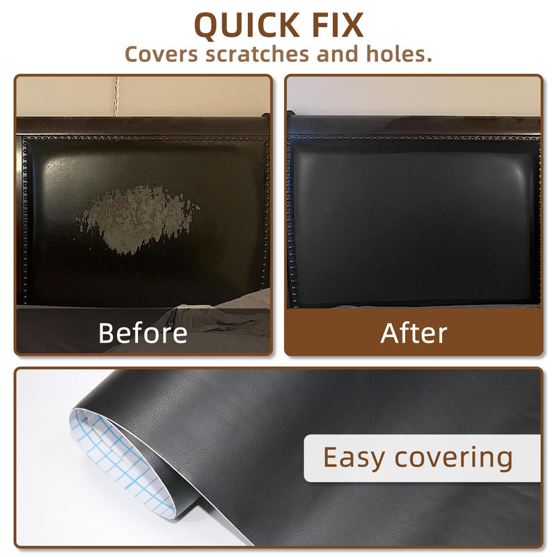 CHEIGHY Leather Repair Kit for Couches Self Adhesive Leather Repair Patch for Furniture Vinyl Repair Kit for Car Seats, Sofa, Office Chair, Belt, Jackets