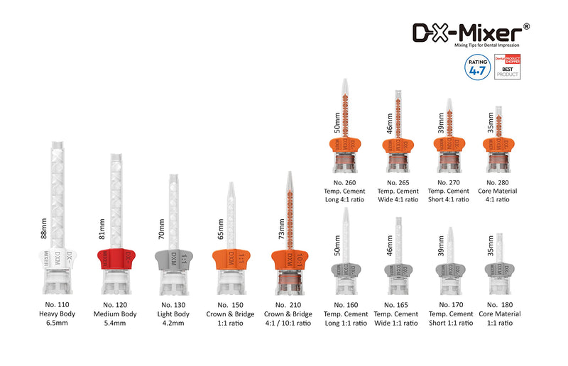 [Australia - AusPower] - 48 pcs Crown & Bridge Orange 10:1/4:1 Ratio Dental Mixing Tips DX-Mixer® 