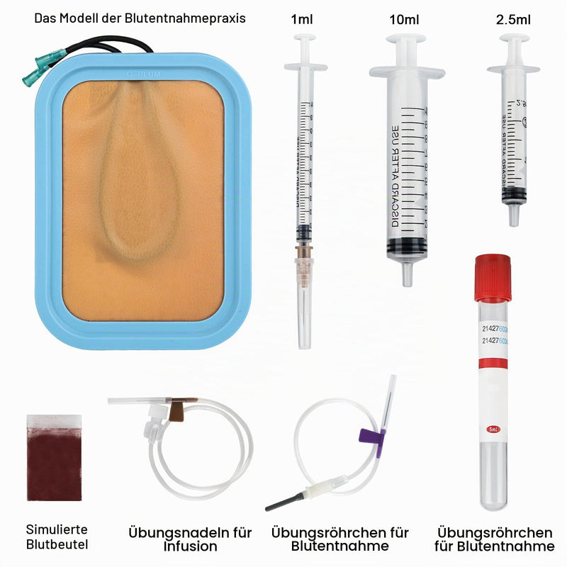 Injection Training with Medical Silicone Set of 4 IV Starter Set Portable IV Exercise Kit for Medical Students and Nurses