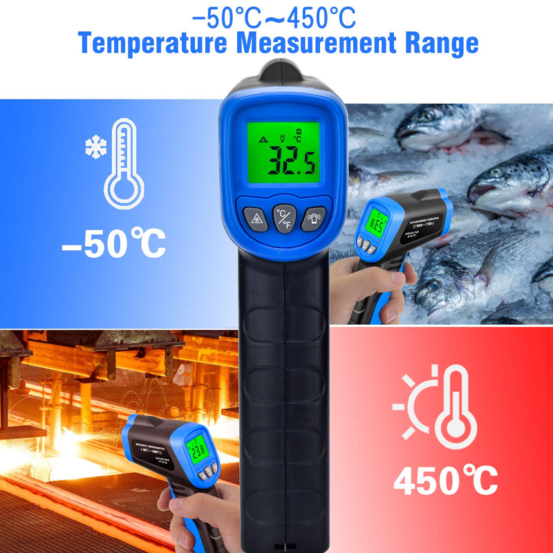 [Australia - AusPower] - Infrared Thermometer Gun, INFURIDER Temperature Gun Measures Temp from -58℉ to 842℉ with Backlit Display, Laser Thermometer Gun, Meat Thermometer, Pizza Oven Accessories, Digital Infrared Thermometer 981B 