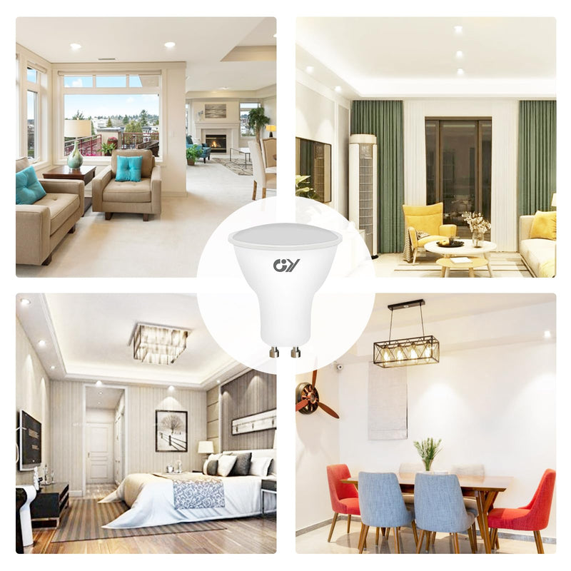 [Australia - AusPower] - GY GU10 LED Cool White Bulb, 8 W, 6500 K, 800 Lumens, Cool White Bulbs, Replaces 80 W Bulbs, 120° Beam Angle Reflector, Not Dimmable, Pack of 12 8w-6500k 12 Stück (1er Pack) 