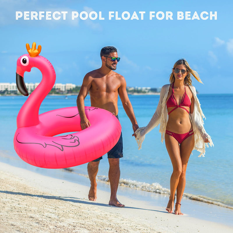 [Australia - AusPower] - Water Bottle Inflatable Flamingo Pool Floats, Giant Pool Raft Tubes Swim Ring, 42Inch Pink Flamingo Pool Float, Large Blow Up Flamingo Floaties Water Floaties Pool Raft Lounger for Adult Pink 1 PC 