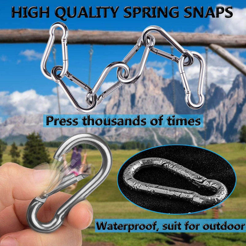 [Australia - AusPower] - Spring Snap Hooks, 304 Stainless Steel Metal Clip Heavy Duty Rope Connector Small Snap Clamp Key Chain Link Buckle for Hammock Swing Set Outdoor Travel Camping Fishing Hiking 1.57inches(m4)-8pcs 