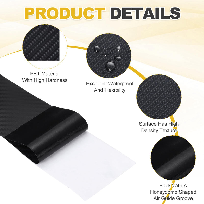 PATIKIL 3.9" x 9.8ft Black Carbon Fiber Air-Release Adhesive Vinyl Tape Roll, 6D Universal Anti-Scratches Vehicle Protection Vinyl Wrap Film for Car Trucks RVs SUV 3.9" x 9.8ft (6D)